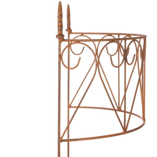 Eckpflanzgefäß aus Metall mit Rostoptik zur Wandmontage