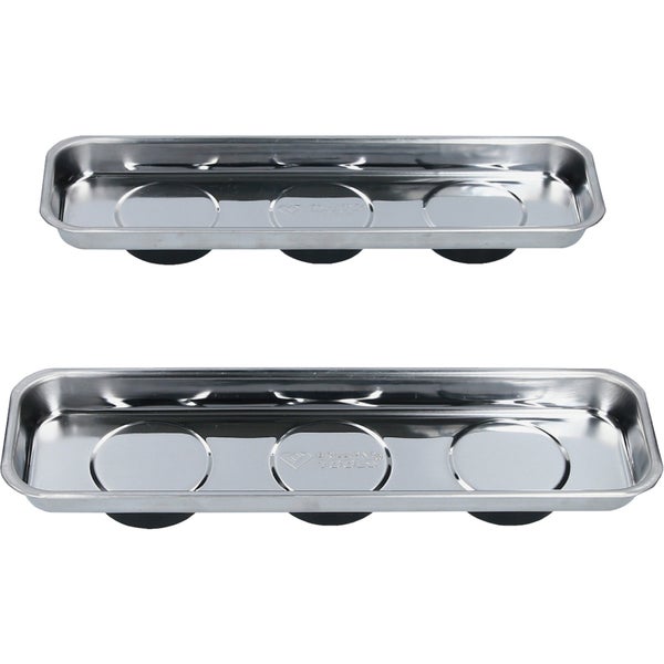 Zwei magnetische Werkzeugablagen aus Metall