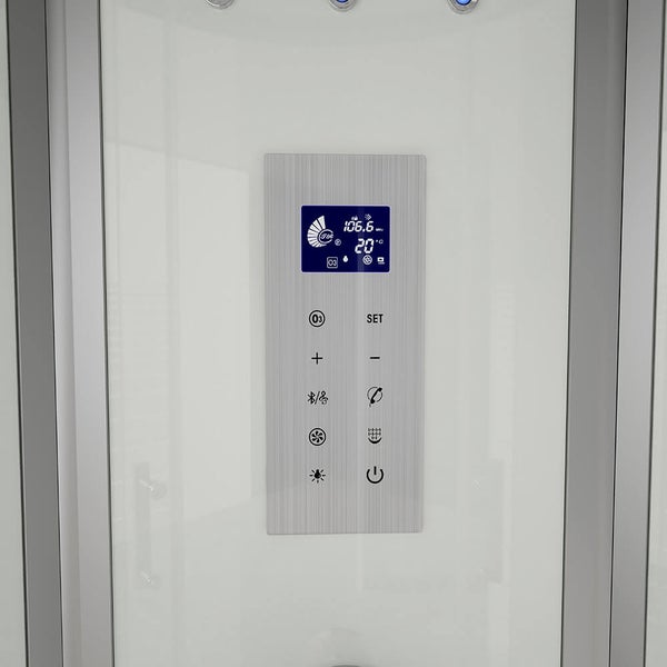 Home Deluxe - Dampfdusche WHITE PEARL - Maße 100 x 100 cm - inkl. Dampffunktion, Regendusche, Radio und Zubehör I Fertigdusche, Dusche, Duschtempel