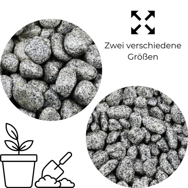 Kieselsteine Garten Zierkies 40-60 mm 25 kg Aquarium Kies Grau Gletscherkies Dekostein Saunastein Gabion Steinteppich Zierstein