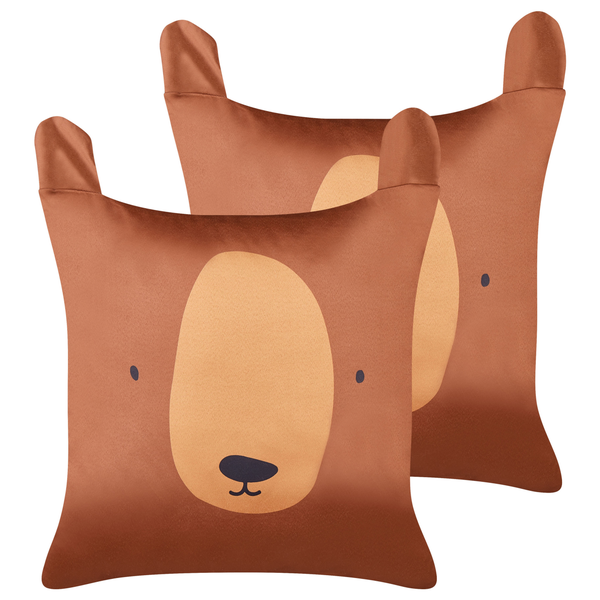 Kinderkissen aus Baumwolle 45 x 45 cm Braun 2er-Set TEDDYBEAR