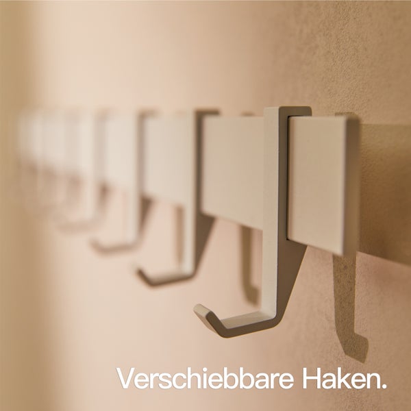 Designfabrik Hamburg Moderne Garderobenleiste  |  Wandgarderobe Weiß 80cm