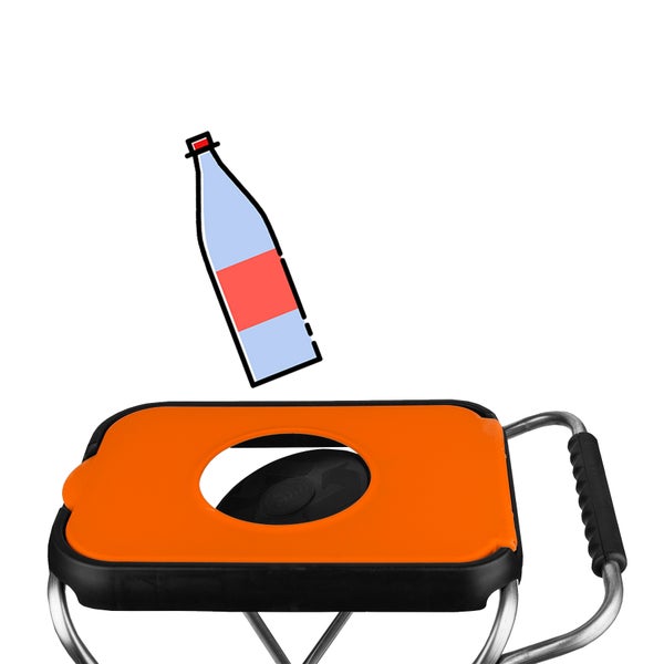 BigDean Müllsackständer SwingFix ORANGE 120L - Müllbeutelhalter Blauer Gelber Sack Ständer Mülleimer Müllbeutelständer Müllsackhalter mit Rollen & Flascheneinwurf
