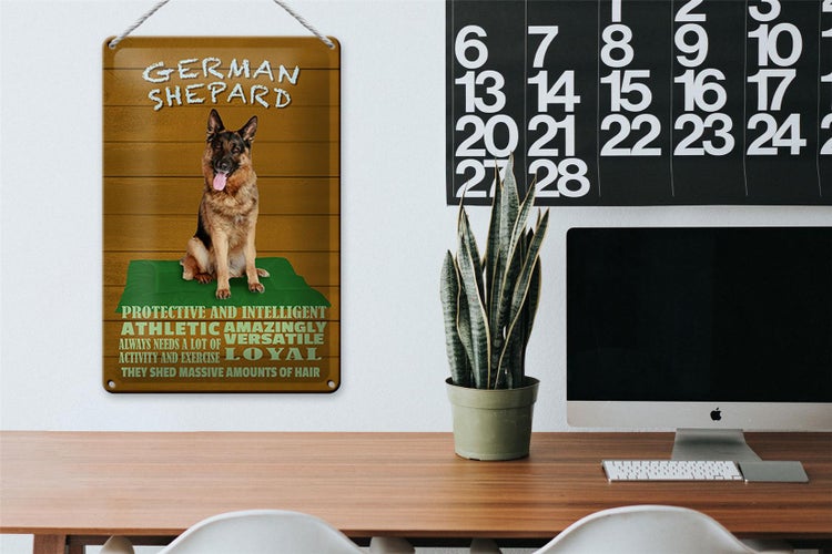 Blechschild Spruch 20x30cm German Shepard Hund athletic