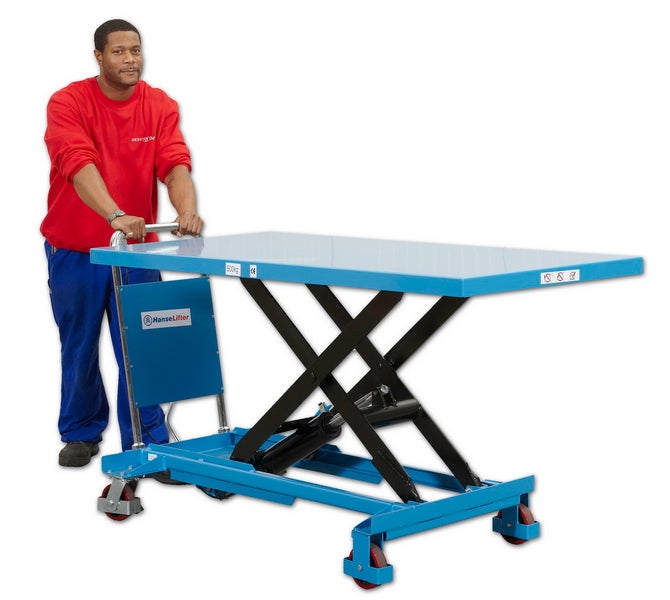 Hubtischwagen mit einer Tragfähigkeit von 500 kg für den Transport schwerer Lasten