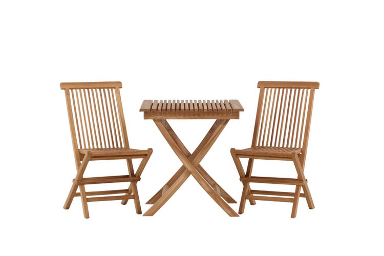 Ghana Gartenset Tisch 70x70cm, 2 Stühle Kenya, natur,natur. 70 X 75 X 70 cm