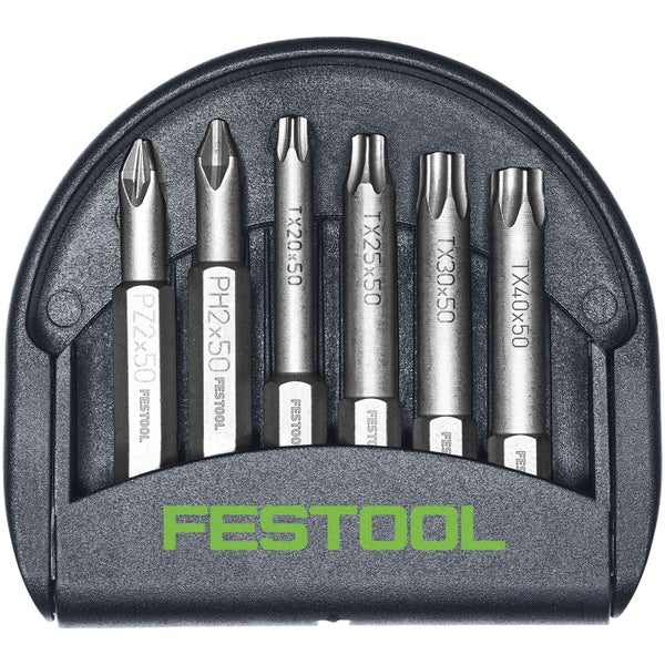 Festool Bit-Sortiment mit verschiedenen Größen in Halterung