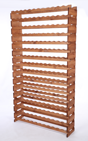Weinregal VINOTECA FLEX PRO HxBxT 219x123x28cm 192 Flaschen auf 16 Ebenen Massives Kiefernholz Braun geölt