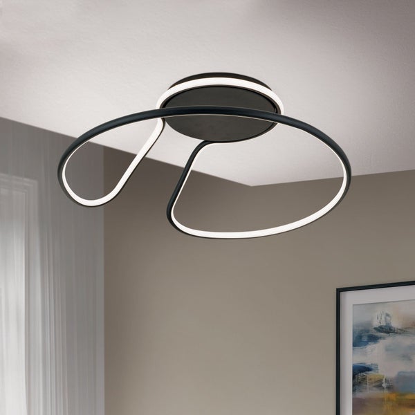 LED Deckenleuchte Claire Ø 50cm Schwarz 3000K 3800lm