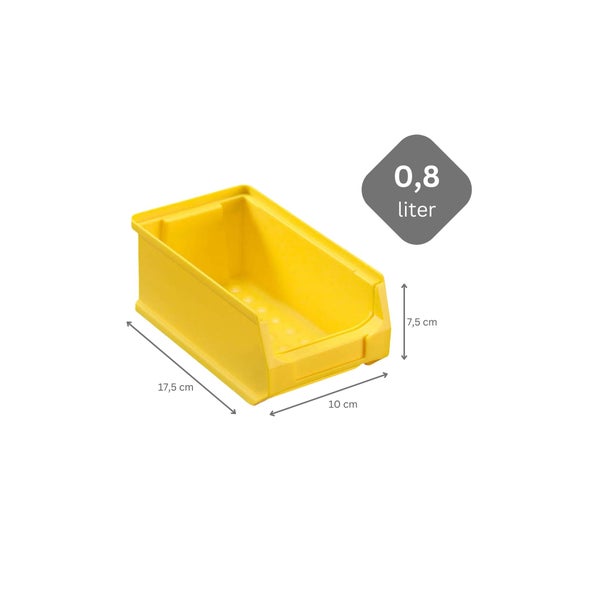 PROREGAL Trägersystem Graue Systemplatte mit 45 x Gelben Sichtlagerboxen 2.0 Maße H x B 50 x 100 cm Sichtlagerbox Sichtlagerbehälter