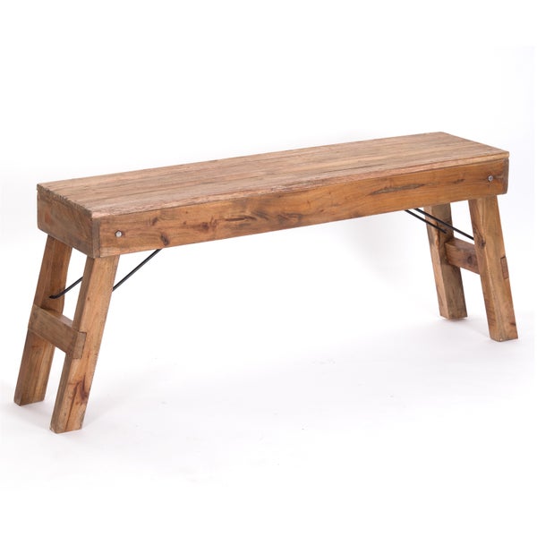 Sitzbank Aldo Recyclingholz massiv, Bein einklappbar 01 natur-vintage