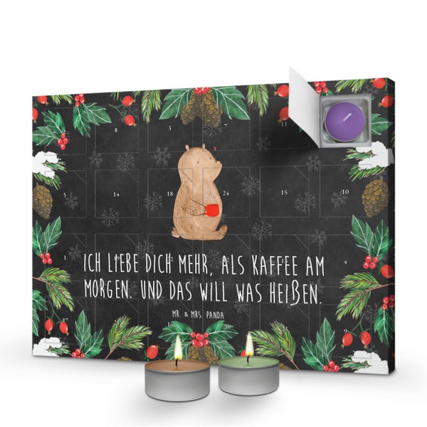 Mr. & Mrs. Panda Duftkerzen Adventskalender Bär Morgenkaffee - Schwarz