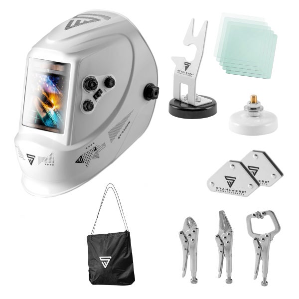 STAHLWERK Vollautomatik Schweißhelm ST-950XW Edition Set in weiß glänzend