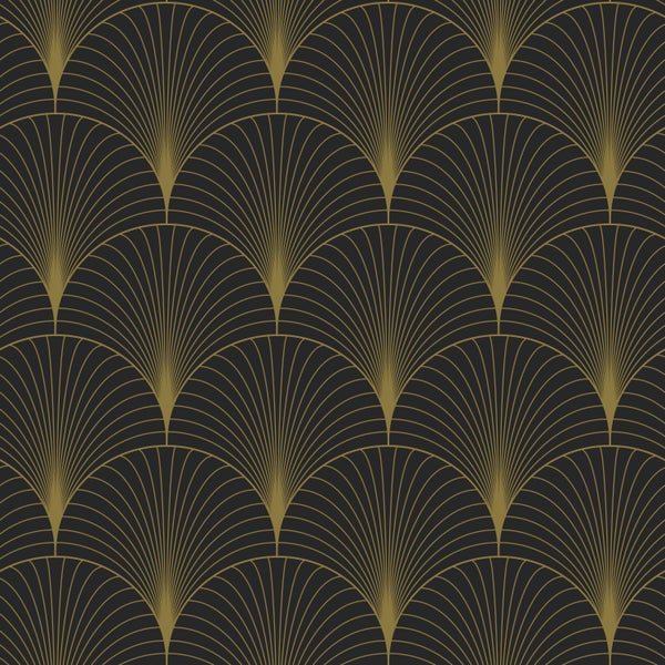 Tapete mit Art-Déco-Fächermuster