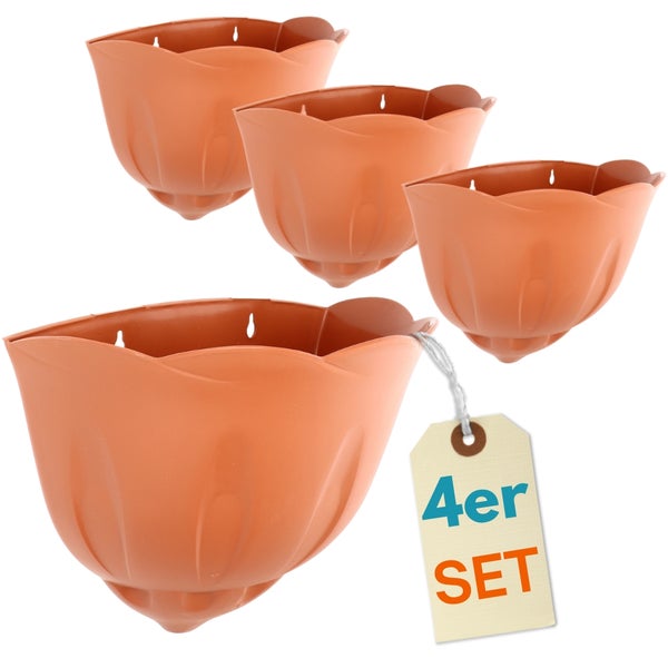 Vierer-Set Wandblumentöpfe aus Kunststoff