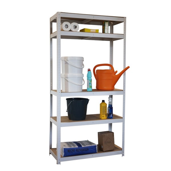 Schwerlast Steckregal Weiß 5 Regale - Lagerregal - Tragkraft 875 kg