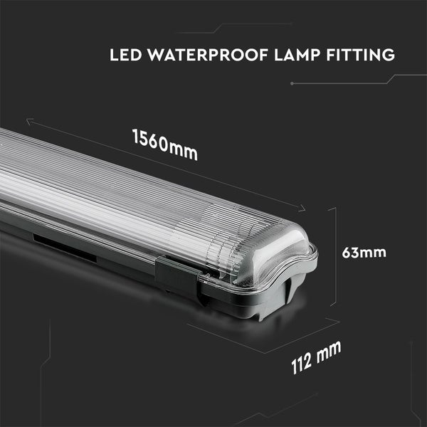 LED-Feuchtraumleuchte mit den Maßen 1560 mm x 63 mm x 112 mm
