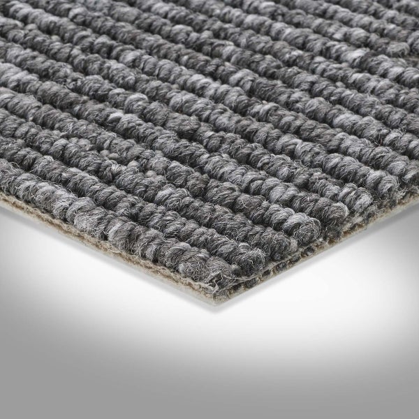 Teppichboden dunkelgrau Teppich Meterware in Schlingen Qualität 500 cm Breite (Meterware)