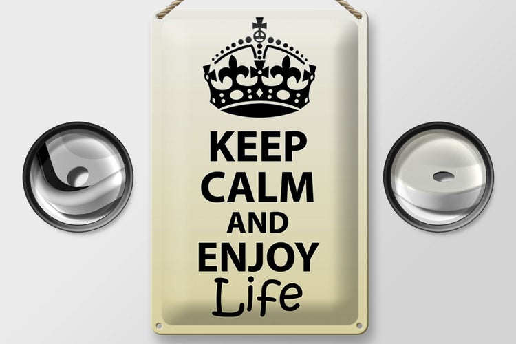 Blechschild Spruch 20x30cm Keep Calm and enjoy life