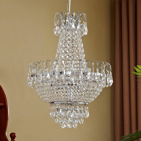 Lindby Pendelleuchte Casparia (Retro, Vintage Antik) in Transparent aus Kristall (5 flammig E14) - Deckenlampe Esstischlampe Hängelampe Hängeleuchte Wohnzimmerleuchte