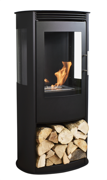 GLOW FIRE Ethanol Kamin 'Göteborg' | Ethanolofen in schwarz mit 6 Std. Brenndauer und 2 KW Heizleistung | HxBxT: 97,8x50x30 cm