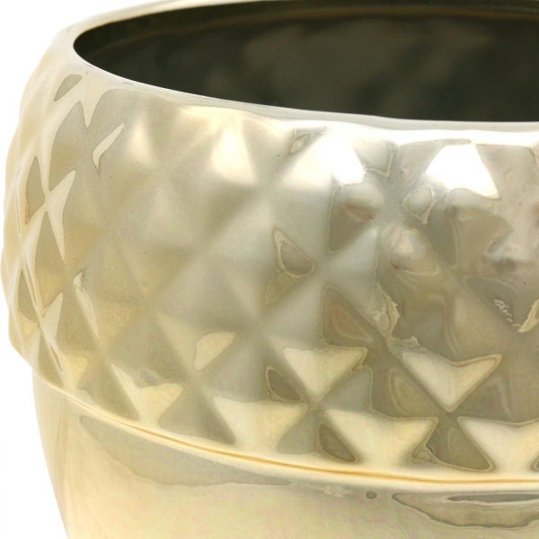 Dekorative Pflanzschale mit Rautenmuster