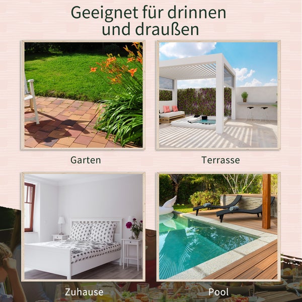 Outsunny Polyrattan Gartenbank, Sitzbank mit Tisch, B133 x T63 x H84cm, 2-Sitzer, Stahl, Braun