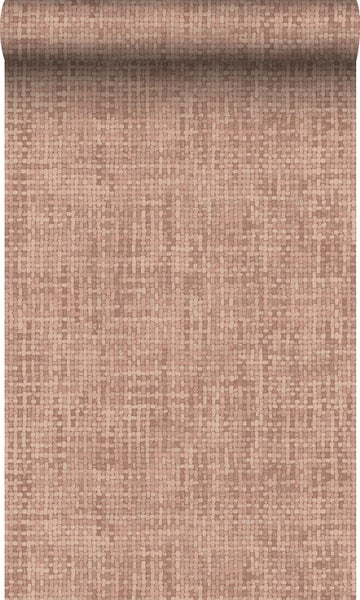 Origin Wallcoverings Tapete Leinen-Optik Terrakottarosa - 50 x 900 cm - 348054