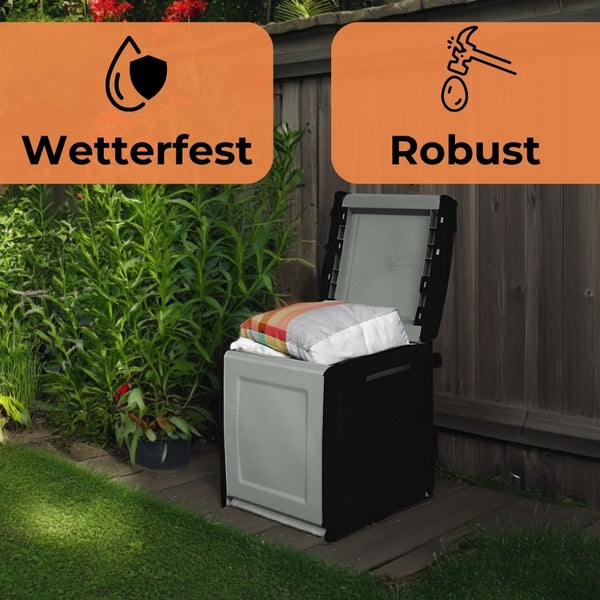 Gartenbox Auflagenbox Box für Gartenauflagen Balkon Aufbewahrungsbox Garten Kissenbox Outdoor Gartentruhe Wetterfest 160 L