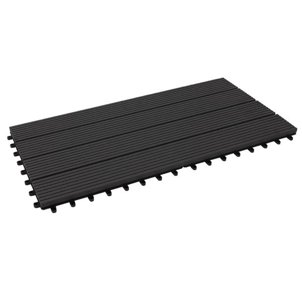 FLOORDIREKT WPC Klickfliesen Royal Terrassendielen - 30 x 60 cm - Anthrazit 6er-Set 1 m²