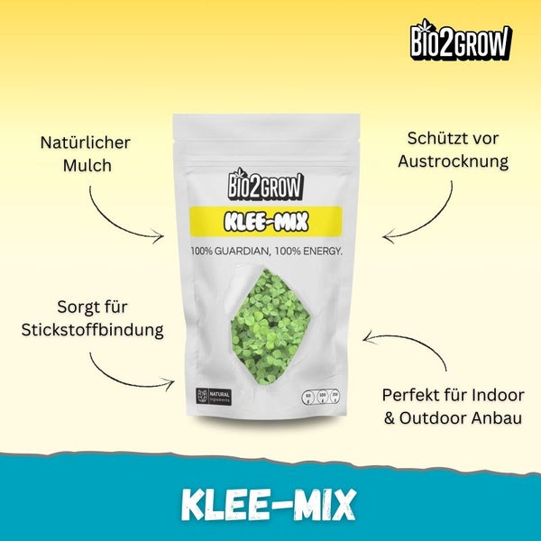 Bio2Grow Klee-Mix Gründüngung 250 Gramm – Natürliche Stickstoffquelle für Bodenverbesserung & nachhaltiges Pflanzenwachstum – Vielseitig einsetzbar für Garten, Hochbeet & Ackerflächen – Umweltfreundlich & pflegeleicht