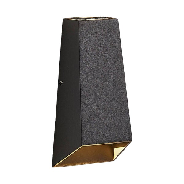 Lucande LED Wandleuchte außen Dagur (spritzwassergeschützt (Modern) in Schwarz aus Aluminium (1 flammig, ) - Außenwandleuchten Wandlampe Led Außenlampe Outdoor für Außenwand/Hauswand