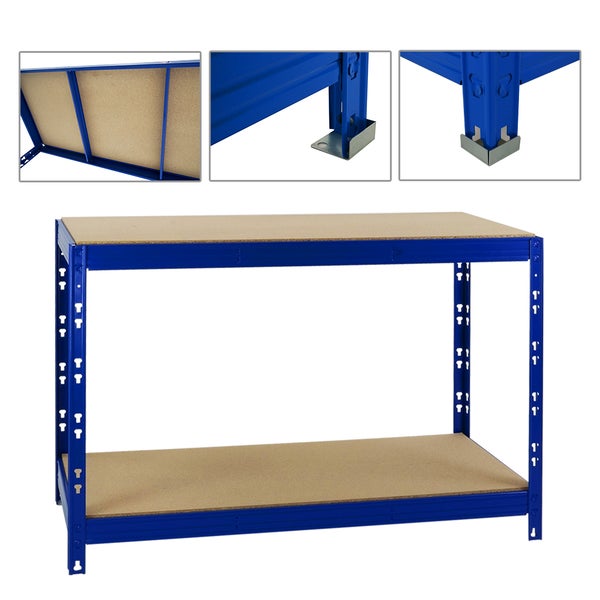 PROREGAL Werkbank Tiger HxBxT 90 x 140 x 60 cm Fachlast 300 kg Blau
