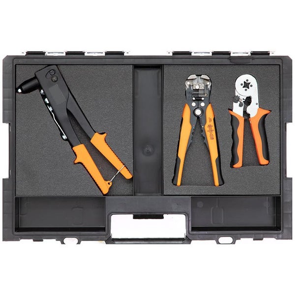 PROREGAL QBRICK Sortimentskasten One L HxBxT 38 x 53 x 8 cm 6 Liter Inkl. Schaumstoffeinlage Mit Deckgriff Mit Klemmverschlüsse Schwarz