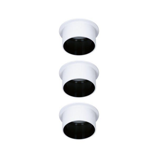 LED Einbauleuchte 3-Step-Dim Gil Coin Basisset IP44 rund 68mm Coin 3x6W 3x470lm 230V dimmbar 2700K Weiß matt, Schwarz matt