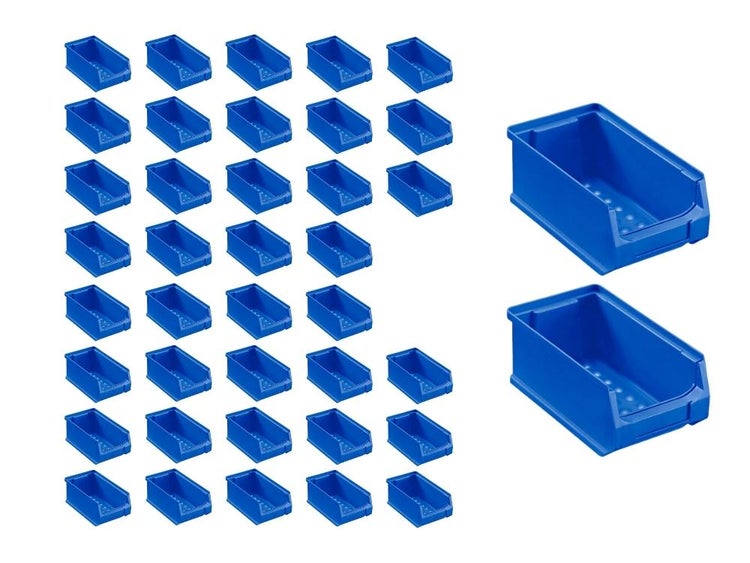 PROREGAL SuperSparSet 40x Blaue Sichtlagerbox 2.0 HxBxT 7,5 x 10 x 17,5 cm 0,8 Liter Sichtlagerbehälter