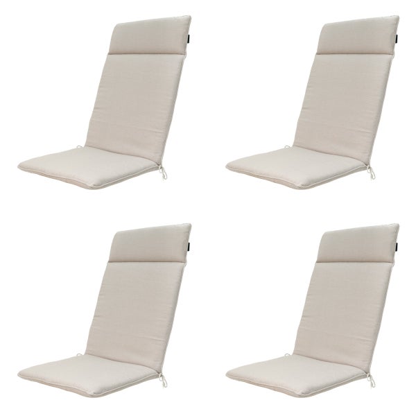 Hochlehnerauflage Naples taupe - Ca. 120x50 cm - 4er-Set