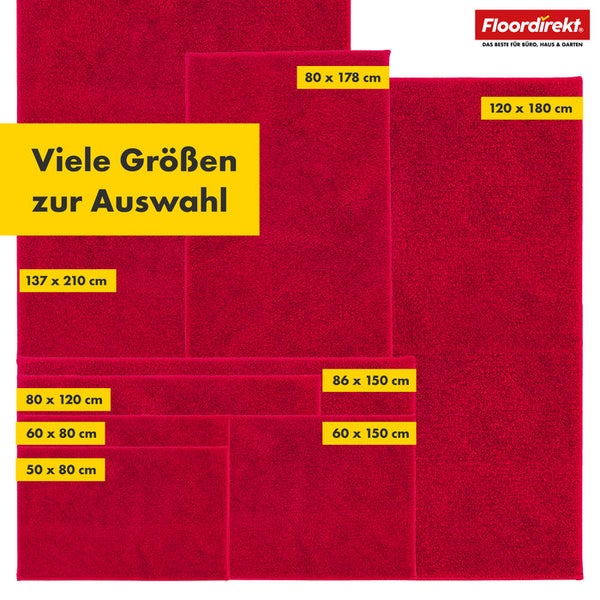 Verschieden große, rote Fußmatten der Marke Floordirekt.