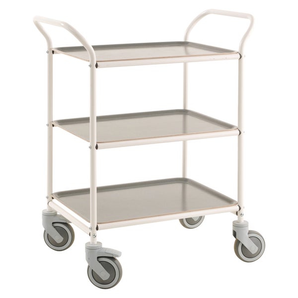 Servierwagen mit drei Ablagen und Rollen