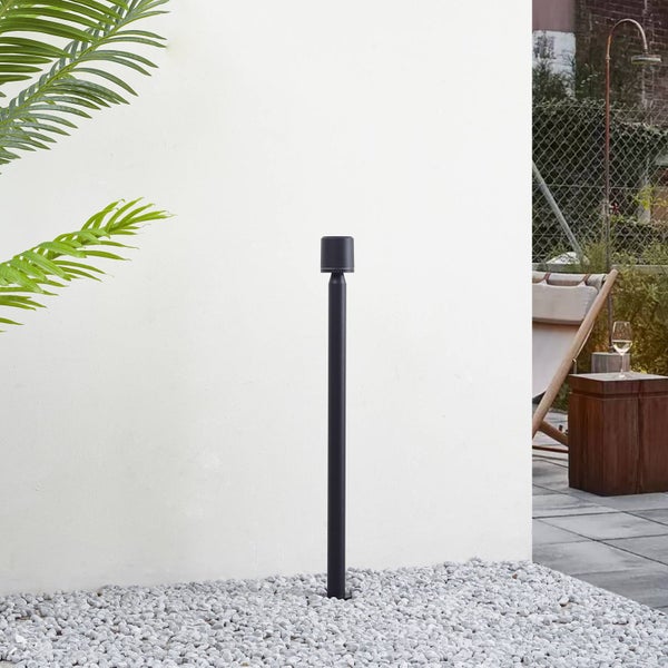 Lindby LED Außenleuchte Amila (spritzwassergeschützt (Modern) in Schwarz aus Aluminium (1 flammig, ) - Wegeleuchte Pollerleuchte Wegelampe Sockelleuchte