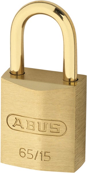ABUS Messing Vorhängeschloss 65/15 mit Stahlbügel.