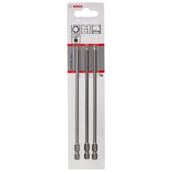 Bosch Schrauberbit-Set Extra-Hart, 3tlg. T8, T10, T15, 152 mm -2607001763