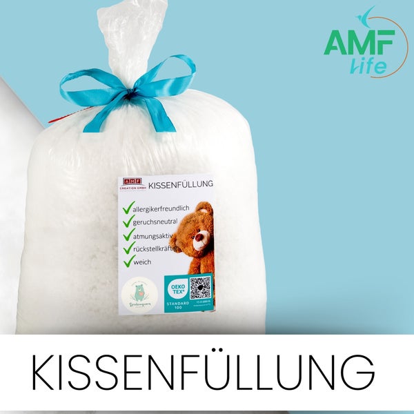 AMF Life Kissenfüllung, waschbar bis 95 Grad, zertifizierte Qualität, 2000g