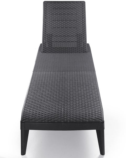 Ondis24 Sonnenliege Numana Kunststoff Rattan anthrazit