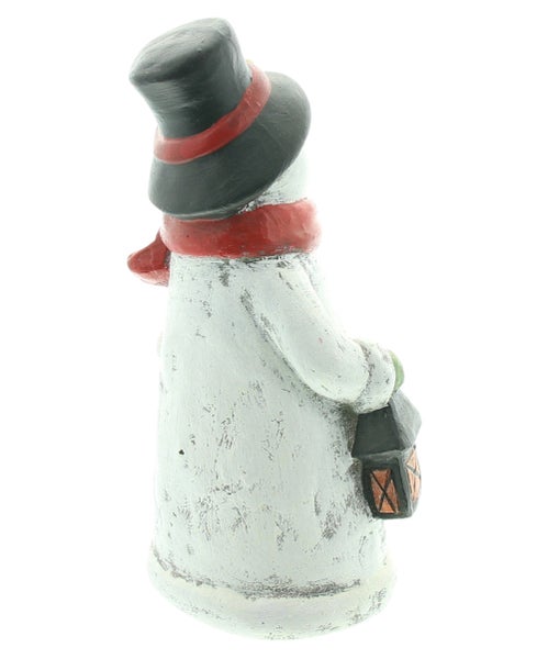 FRANK FLECHTWAREN | Schneemann Roter Schal, 11 x 8,5 x 20,5 cm, POLYRESIN