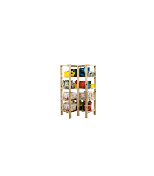 PROREGAL Eckregal Woodland HxBxT 166,4 x 85 x 50 cm Fachlast 120 kg 5 Fachboden Kiefernholz Natur