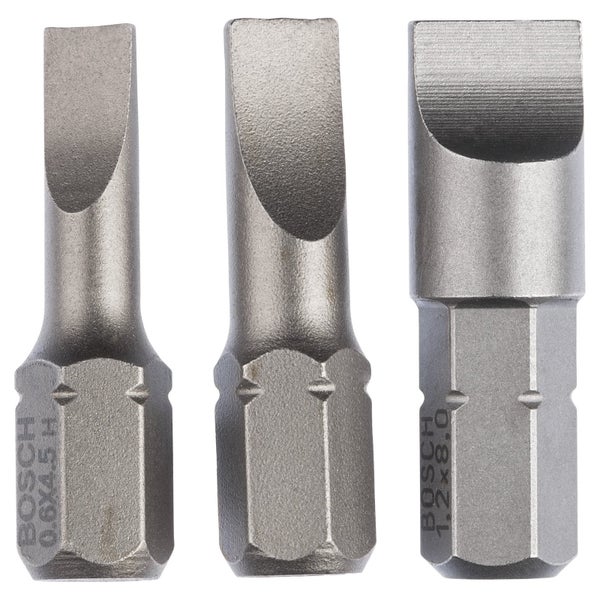 Bosch Schrauberbit-Set Extra-Hart (S), 3tlg. 25 mm, S0,6x4,5, S0,8x5,5, S1,2x8,0 - 2607001750