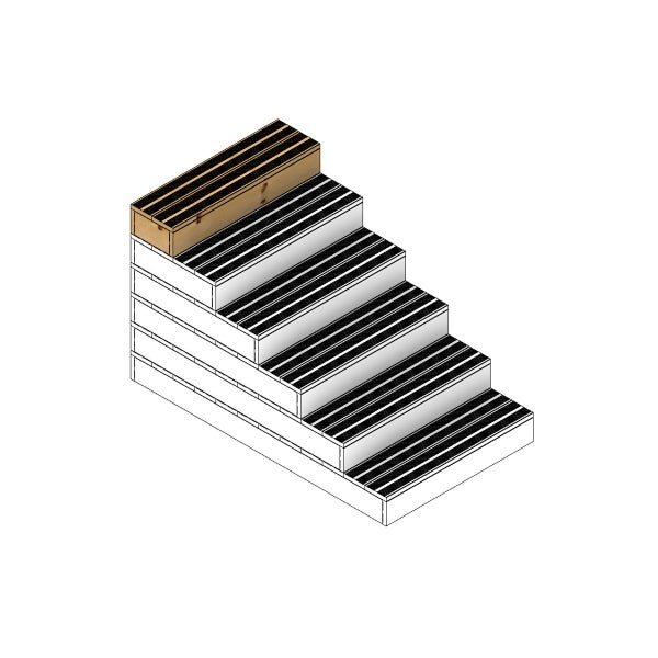 Blockstufen Holz modulierbar-2 Bretter B60cm H17cm