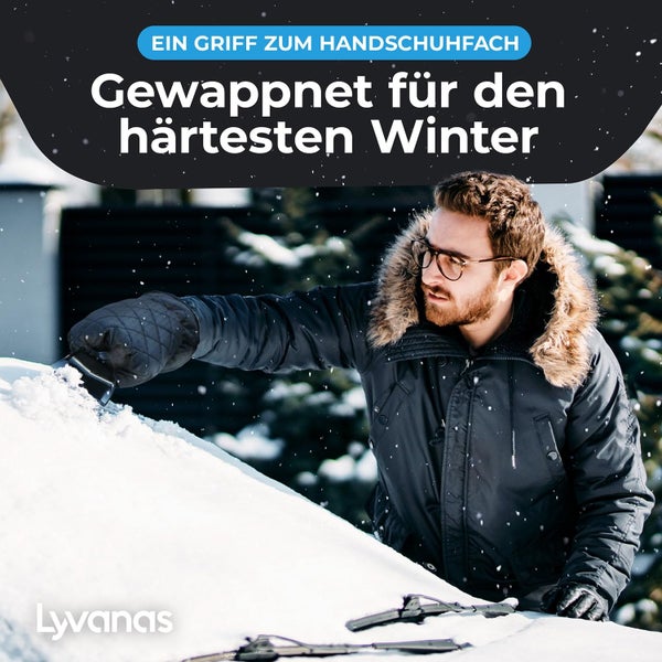 LYVANAS Eiskratzer Auto mit Handschuh TESTSIEGER 2025* - “Eismonster” Profi Scheibenkratzer Auto trifft auf den “Besten Eiskratzer Auto Handschuh“ - top Effizienz kombiniert mit 100% Komfort
