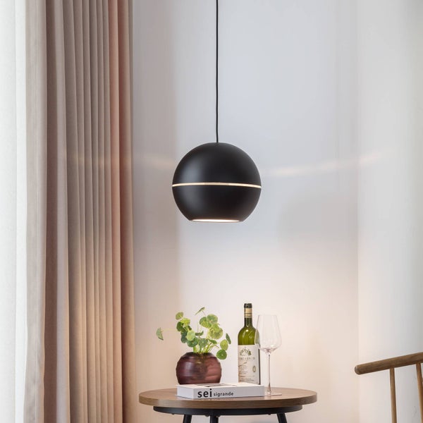 Lucande Pendelleuchte Calantha (Design, Modern) in Schwarz aus Aluminium (1 flammig E27) - Deckenlampe Esstischlampe Hängelampe Hängeleuchte Wohnzimmerleuchte